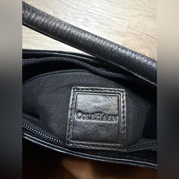 Cole Haan Black Woven Leather Bag - Picture 7 of 7